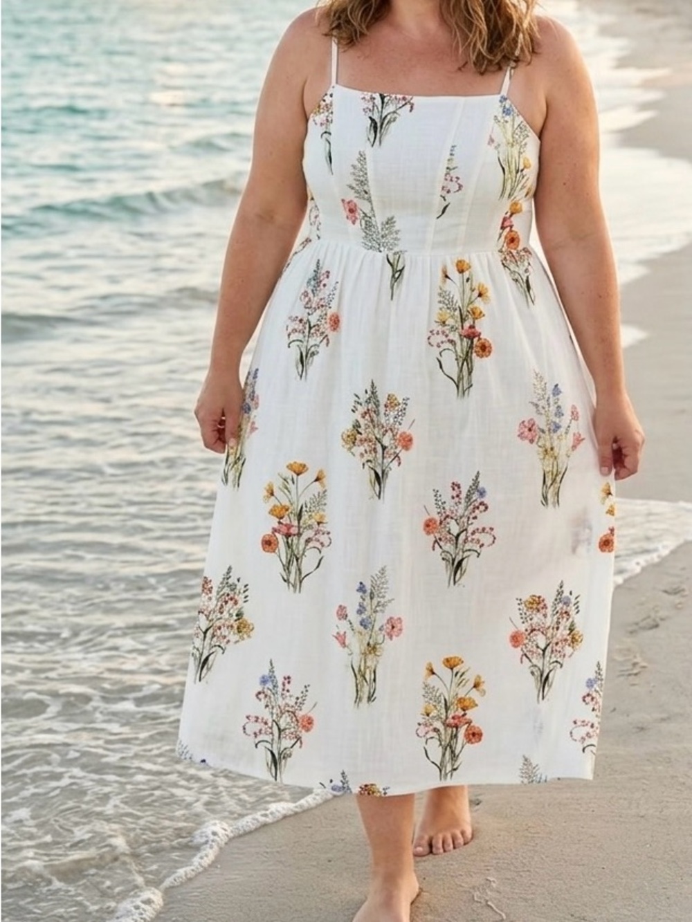 H&M Strappy Midi Floral dress size XL